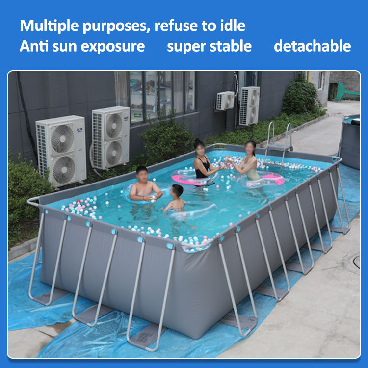 Customizable Rectangle Metal Frame Above Ground Swimming Pool for Water Parks,Aftersea