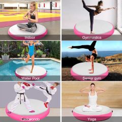 Inflatable Gymnastic Air Roller Spot Mat for Tumbling Exercise and Yoga Training Round Shape,Aftersea