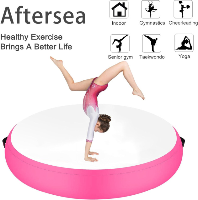 Inflatable Gymnastic Air Roller Spot Mat for Tumbling Exercise and Yoga Training Round Shape,Aftersea