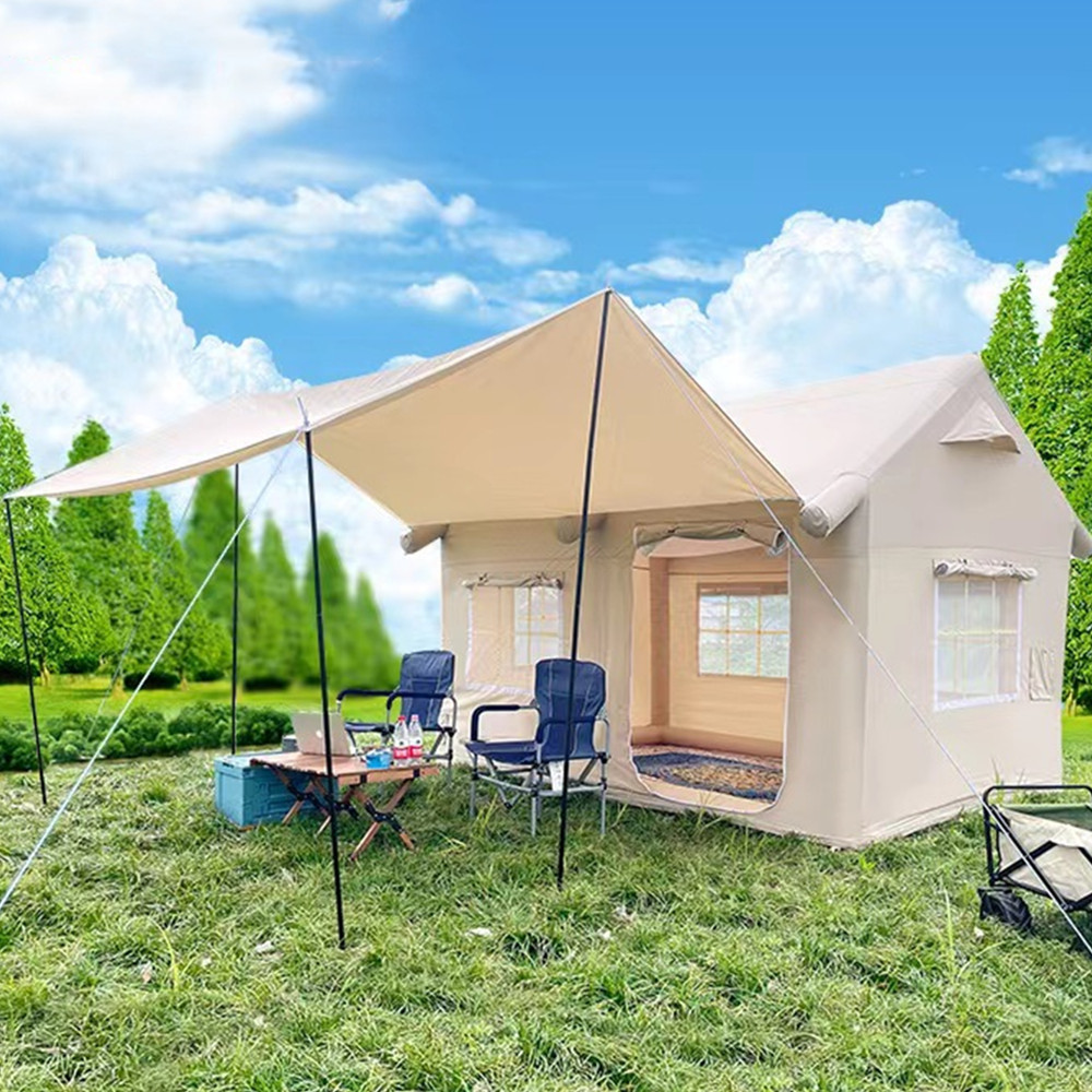 Inflatable Oxford Cloth Family Tent for Outdoor Wild Camping House for 2-8 People,Aftersea
