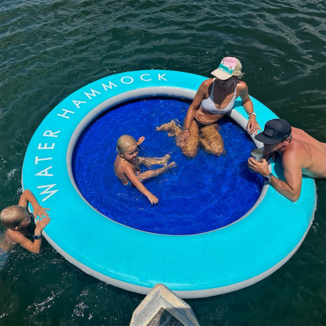Round Portable Inflatable Water Hammock Floating Dock Platform for Water Amusement Facilities,Aftersea