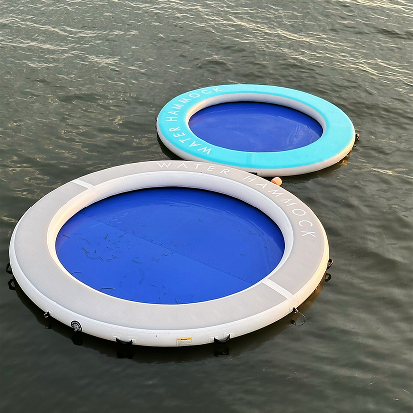 Round Portable Inflatable Water Hammock Floating Dock Platform for Water Amusement Facilities,Aftersea