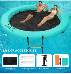 Round Portable Inflatable Water Hammock Floating Dock Platform for Water Amusement Facilities,Aftersea