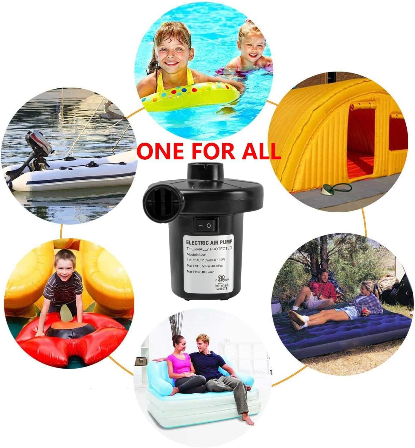 Portable 130W High-Efficiency Electric Air Pump for Inflatables and Inflate Devices,Aftersea