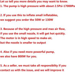 Portable 110V AC 600W Electric Air Pumps for Large Inflatables,Aftersea