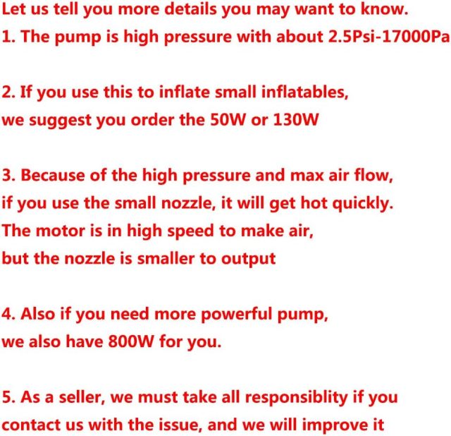 Portable 110V AC 600W Electric Air Pumps for Large Inflatables,Aftersea