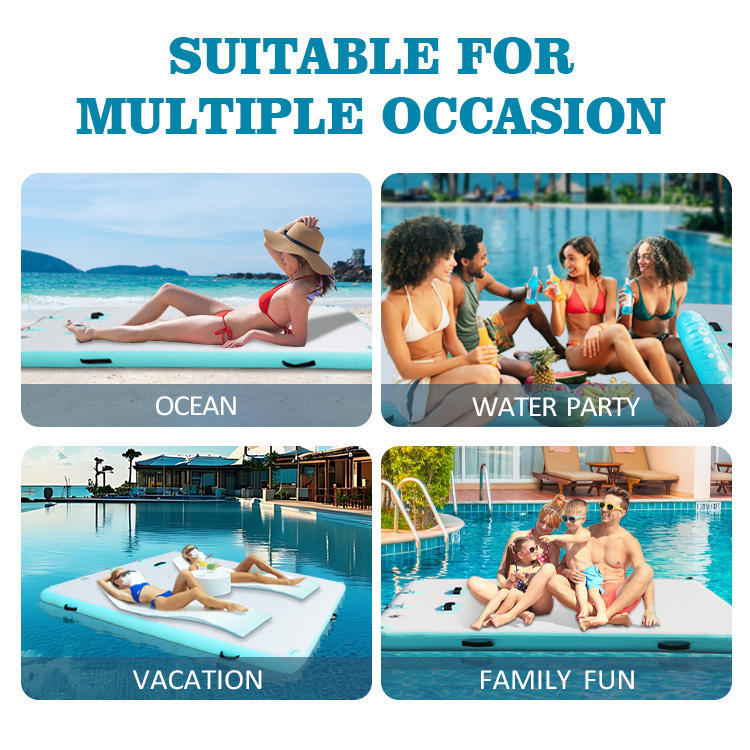 Square Custom Inflatable Floating Dock Platform with Ladder for Marine Construction Brand Partners,Aftersea
