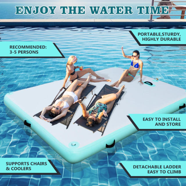 Square Custom Inflatable Floating Dock Platform with Ladder for Marine Construction Brand Partners,Aftersea