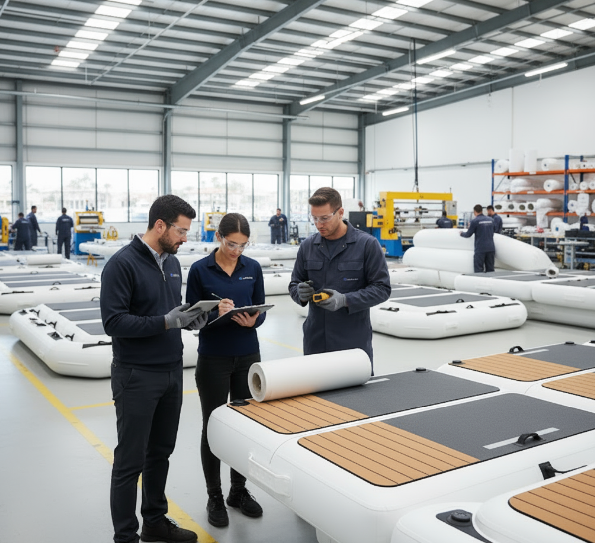 Inflatable dock ODM factory showcasing production capabilities and quality checks