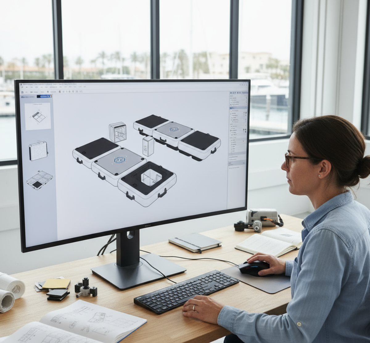 Inflatable dock ODM design process with 3D modeling for B2B customization