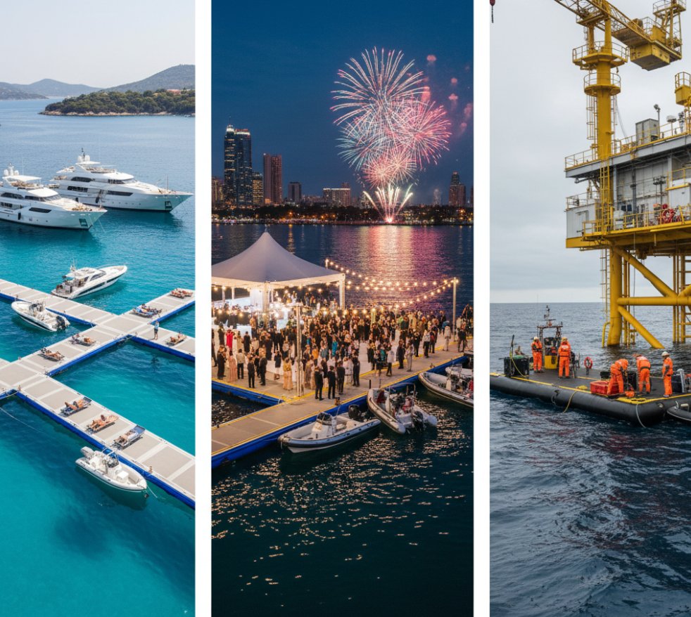 Examples of commercial use cases for large inflatable docks