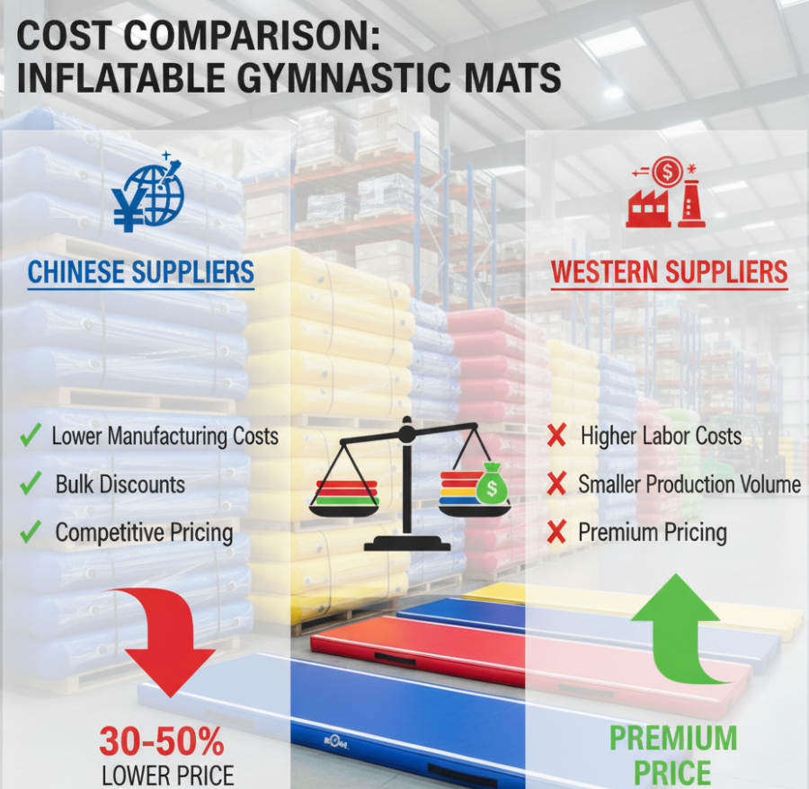 Cost advantage of sourcing Chinese inflatable gymnastic mats in bulk