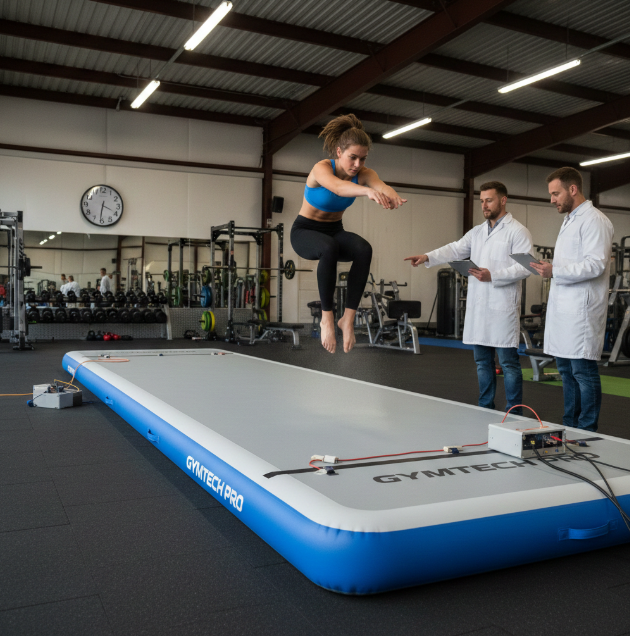 Testing the durability and safety of inflatable gymnastics mats in real gym conditions