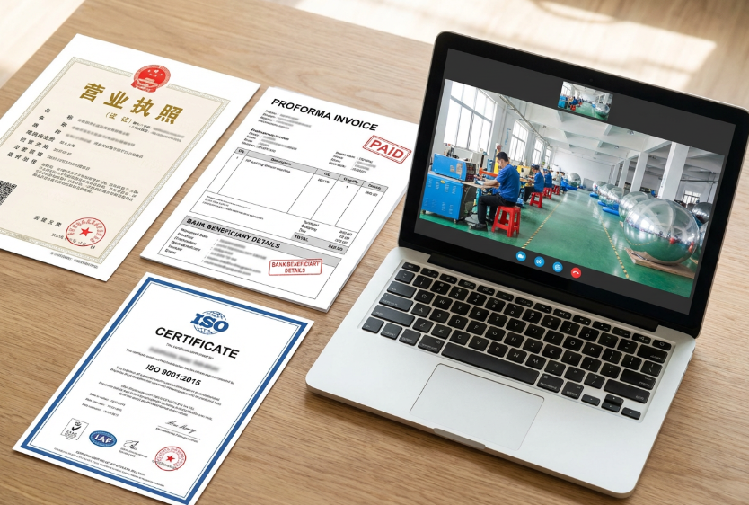 Verifying Chinese factory legitimacy: matching license, bank beneficiary, ISO audit, and live video walk‑through	