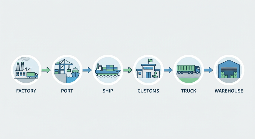 door-to-door shipping process flow for inflatable mats