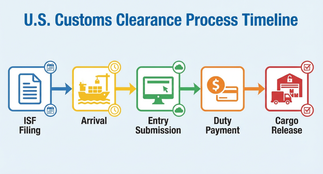 US customs clearance process flow for importing