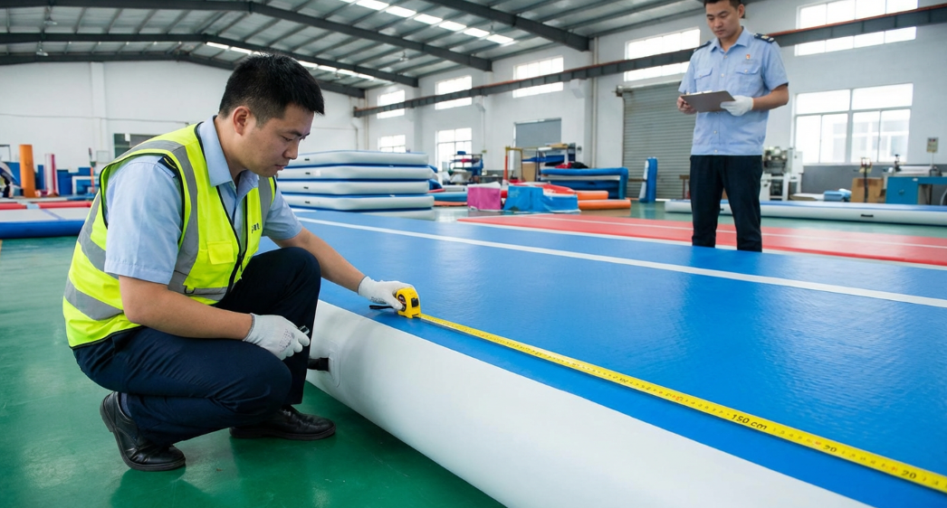 measuring inflatable gymnastics mat dimensions