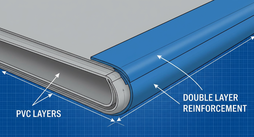 double layer reinforcement inflatable mat construction