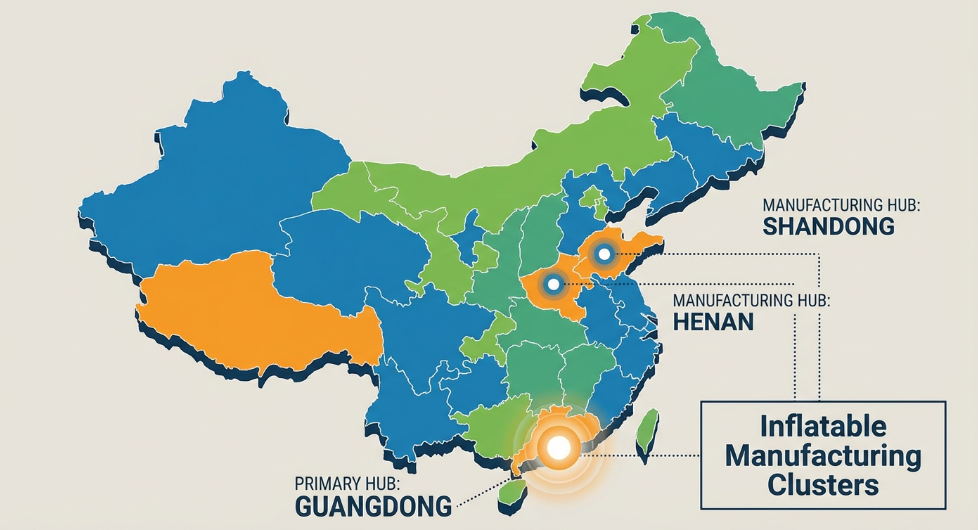 china manufacturing map for inflatable gymnastics mats