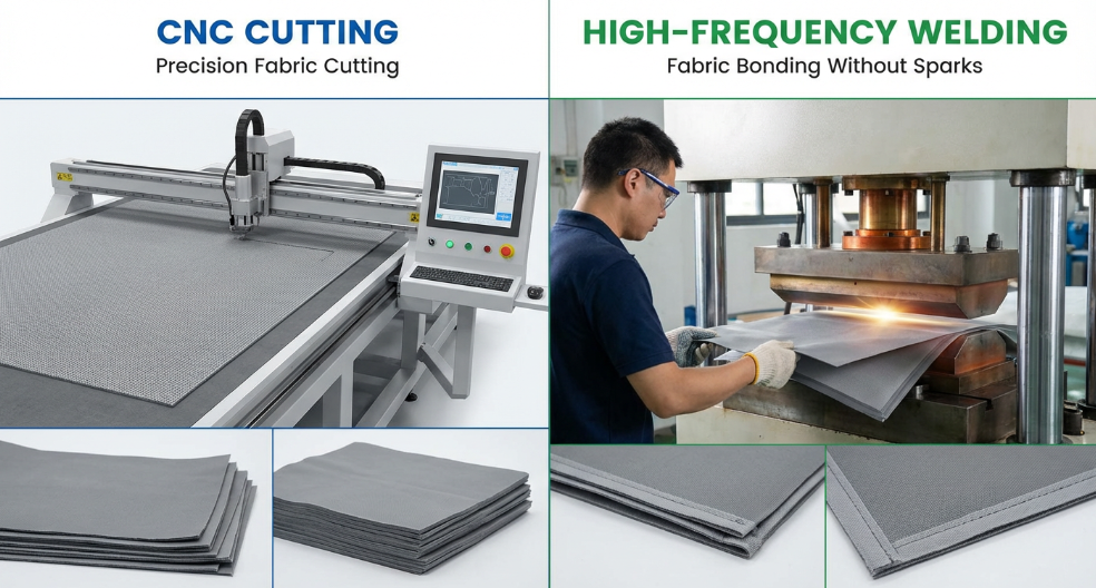 production steps for inflatable gymnastics mats