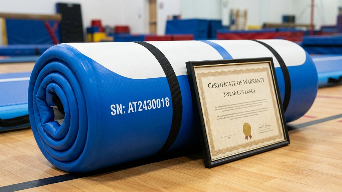 air track warranty certificate and serial number placement