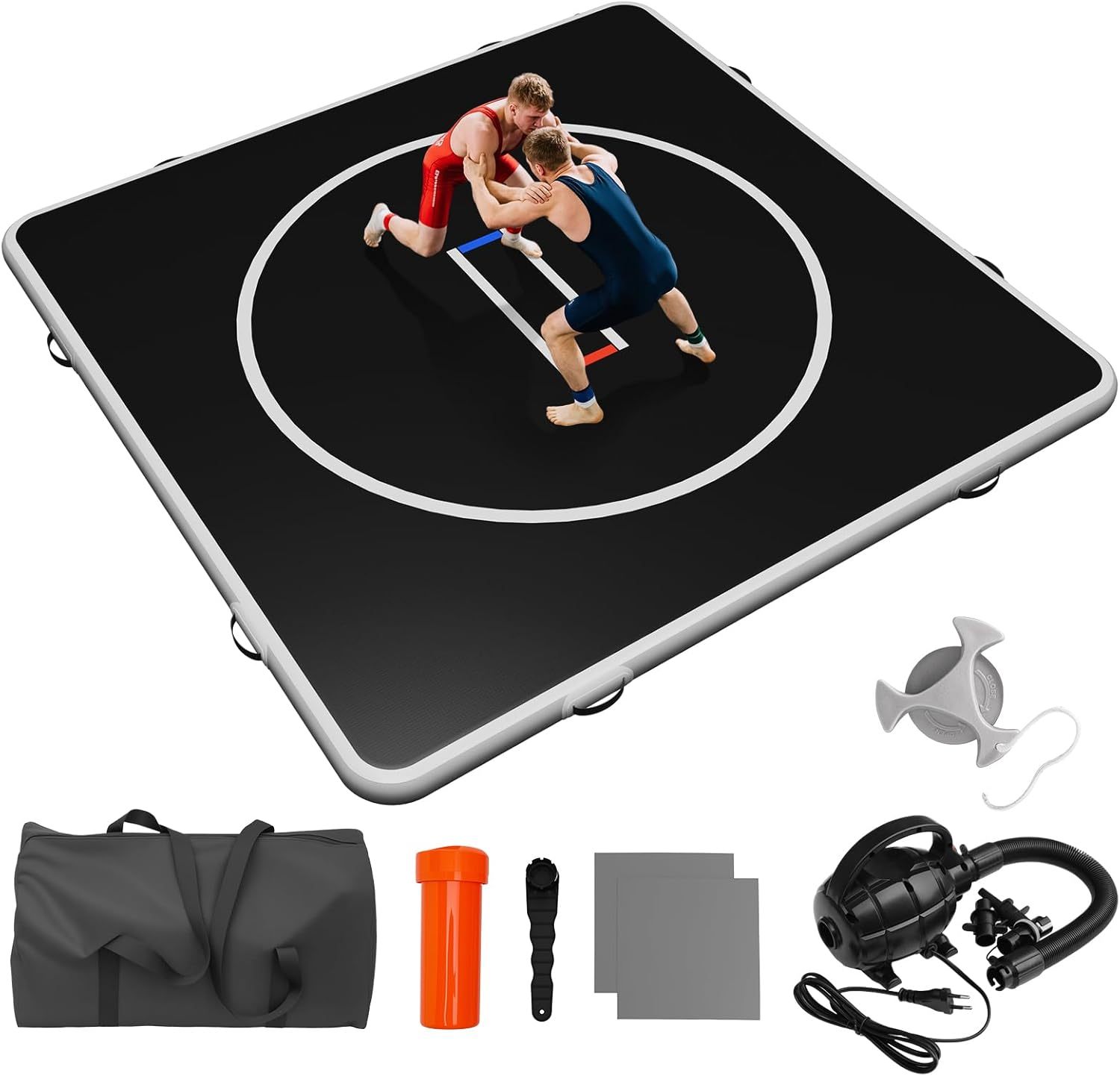 10ft x 10ft Inflatable Wrestling Training Mat with Electric Pump – Portable PVC Air Mat for BJJ, MMA & Gym Use,Aftersea