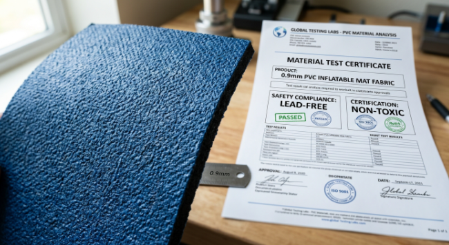 0.9mm heavy-duty PVC material for inflatable wrestling mats with safety certification