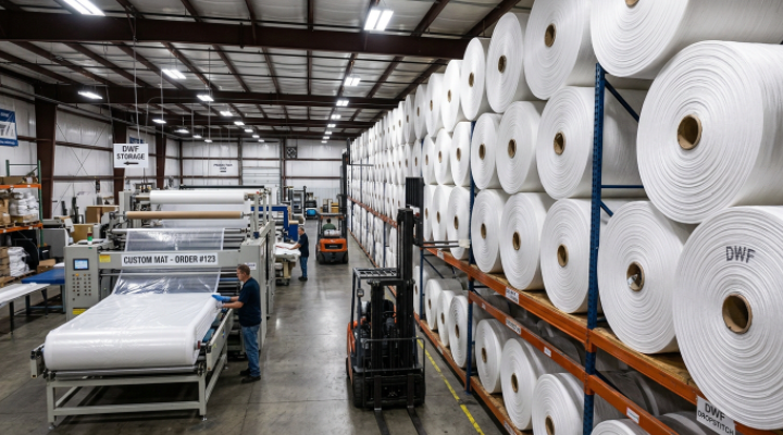 Understanding how raw DWF fabric rolls affect the Minimum Order Quantity (MOQ) for custom inflatable mats