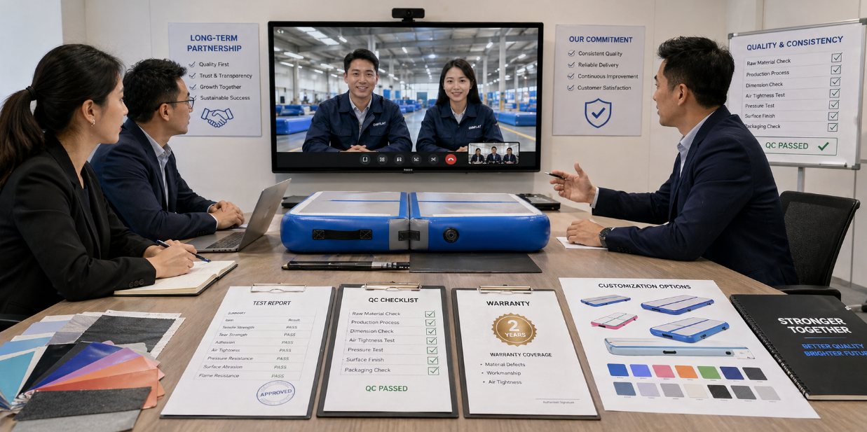 Evaluating air track supplier quality control, materials, customization, and after-sales support