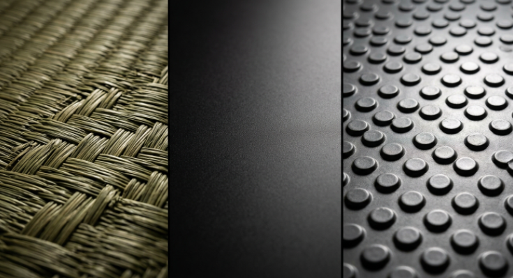 A comparison of different PVC surface textures for inflatable MMA and grappling mats