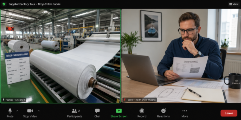Verifying an air track factory via video line tour and documents.