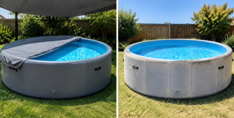 Drop stitch pool lifespan with and without a cover