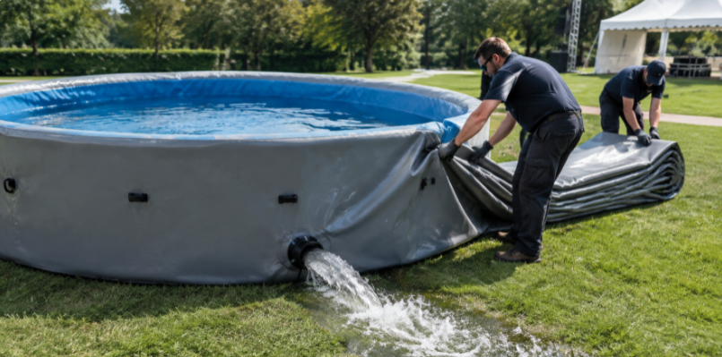 Fast teardown of a rental pool through the drain valve
