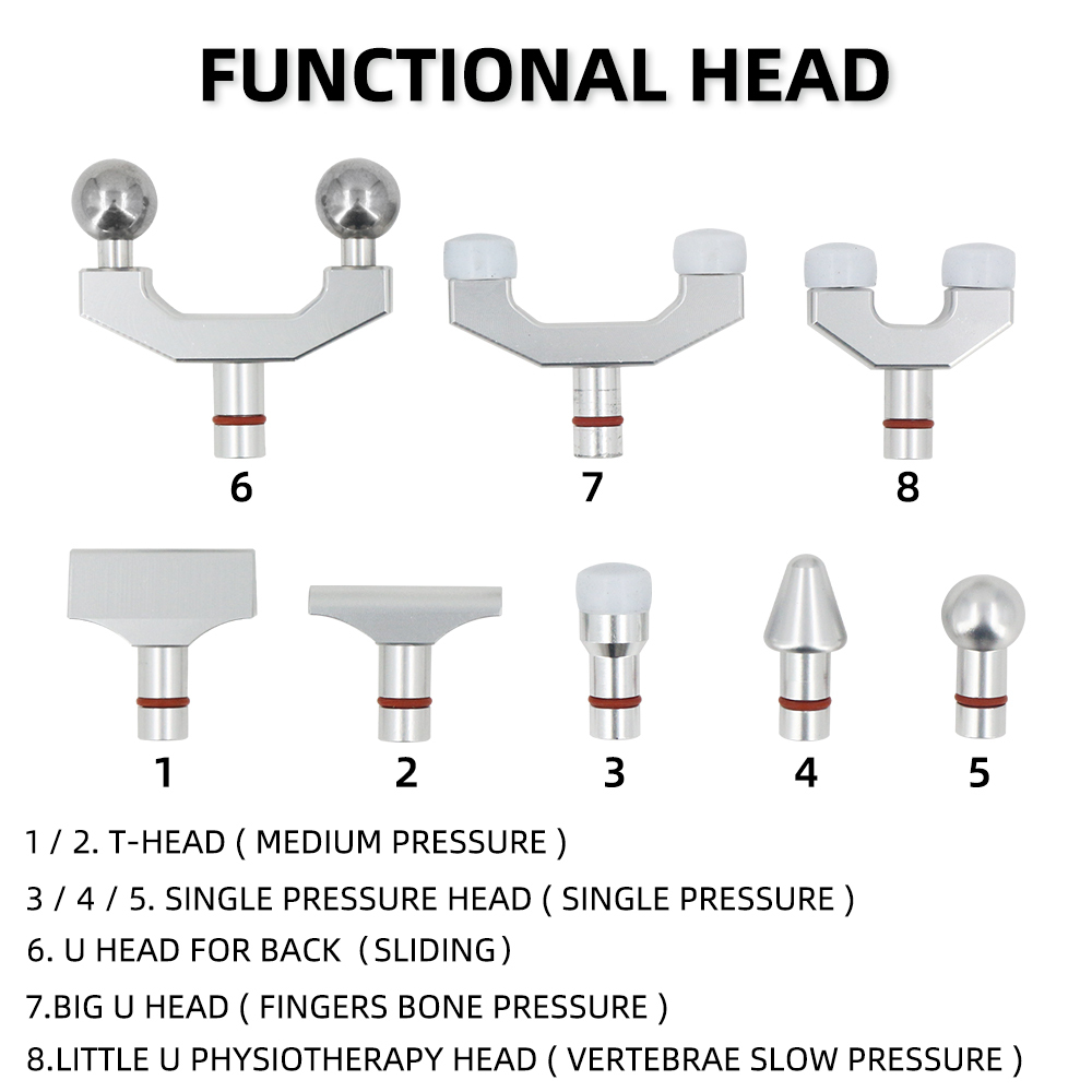 1500N 30 Levels 8 Heads Replaceable Electric Chiropractic Tools Spine Adjusting Gun For Cervical Massage Instrument