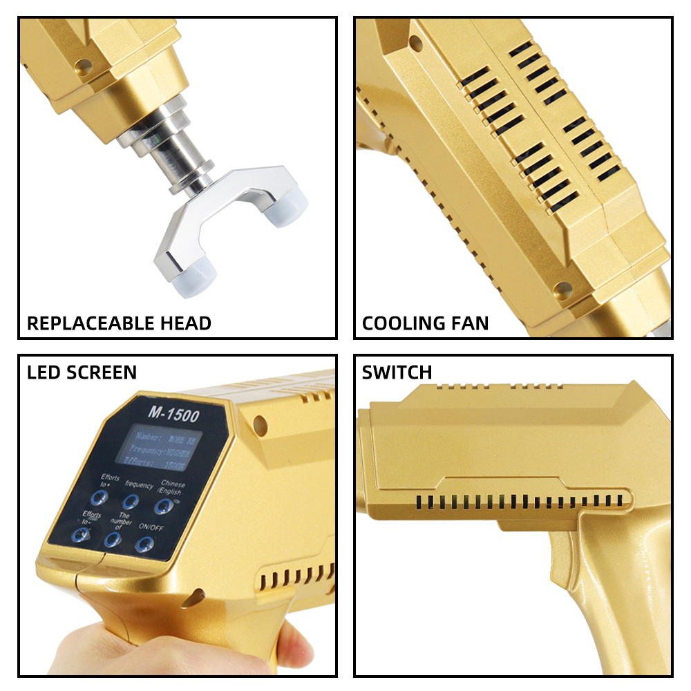 1500N 30 Levels 8 Heads Replaceable Electric Chiropractic Tools Spine Adjusting Gun For Cervical Massage Instrument