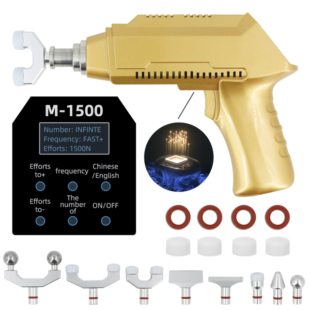 1500N 30 Levels 8 Heads Replaceable Electric Chiropractic Tools Spine Adjusting Gun For Cervical Massage Instrument