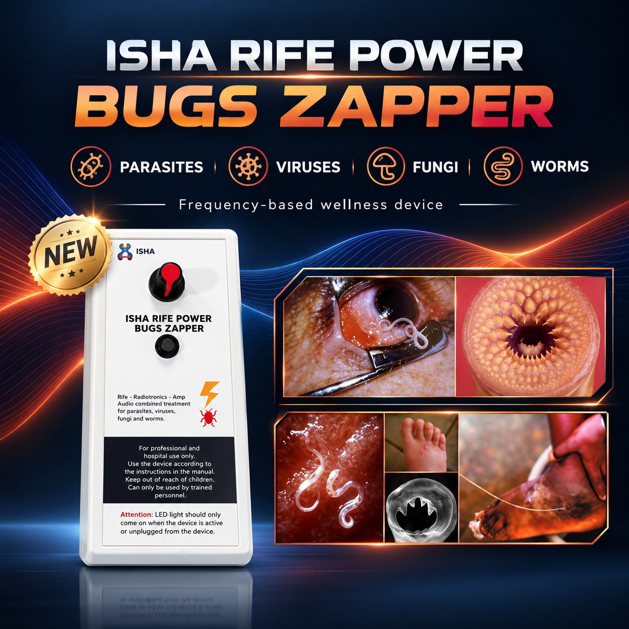 ISHA RIFE Adjustable Power Zapper: Deep Viral & Pathogen Elimination Device