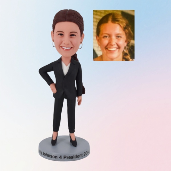 Business Gift World's Best Boss Business Woman Holding Bobblehead