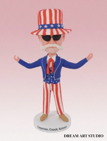 Free-range bobblehead doll