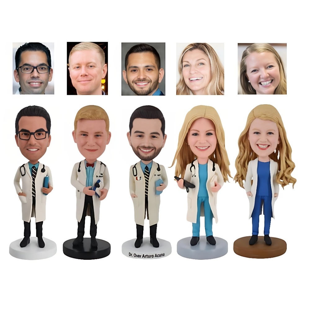 Customized batch of doctor bobblehead dolls