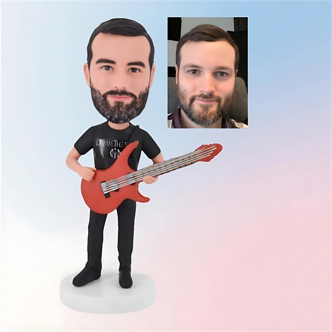 Custom Bobbleheads For Man,Personalized Guitar Bobblehead, Unique Father's Day Gift Ideas, Custom Husband Bobbleheads
