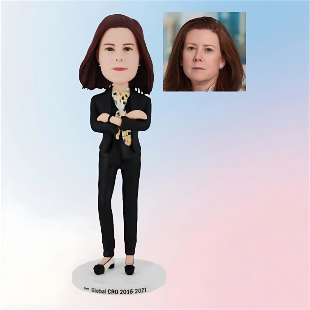 Business Gift World's Best Boss Business Woman Holding  Bobblehead