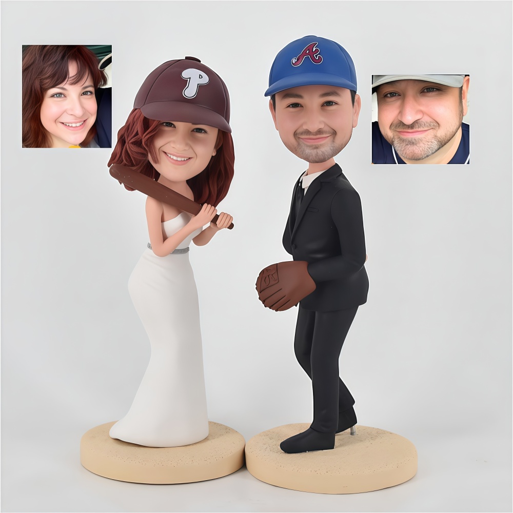 Custom Wedding Bobbleheads Custom Baseball Bobbleheads, Figurine From Photo, Custom Sport Figurine, Clay Figure, Custom Sculpture By Hand,