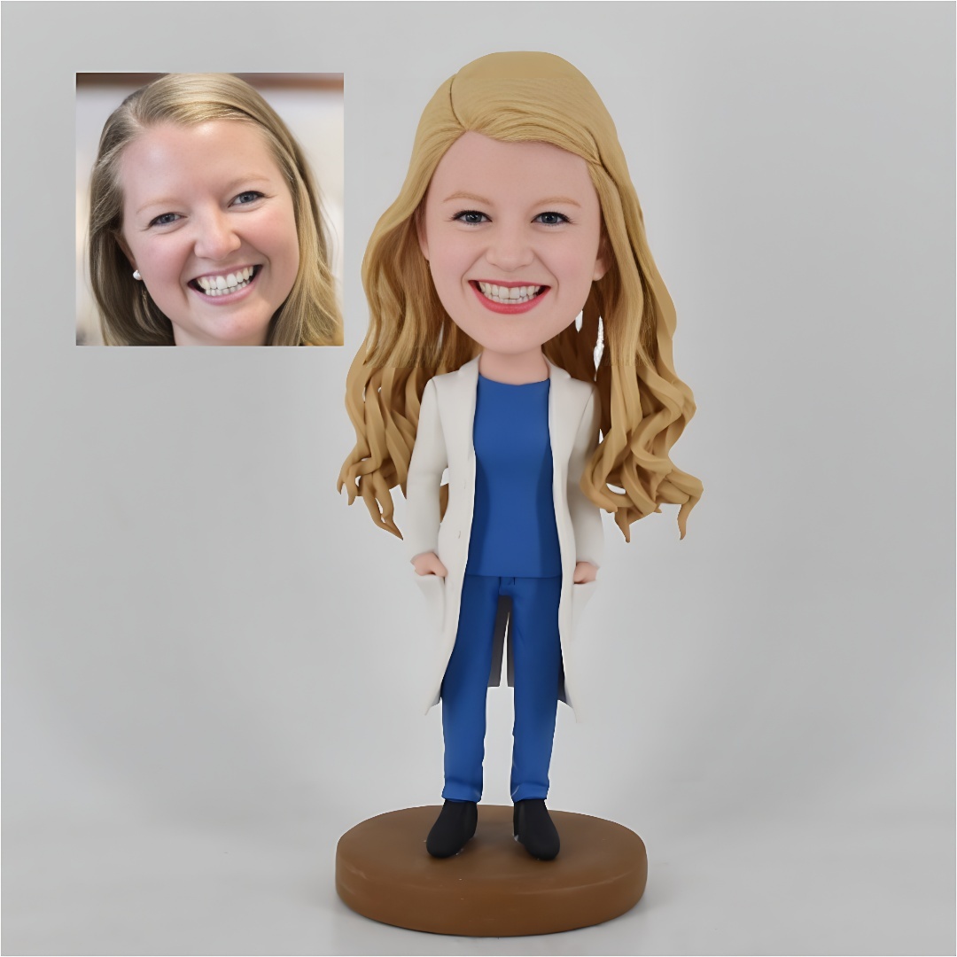 Custom Bobblehead Female Doctor, Graduation Gifts For Female Doctors, Personalized Bobblehead Female Doctor, Medical Doctor Figurines