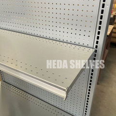 Sleek Silver Gondola Shelving for Supermarkets