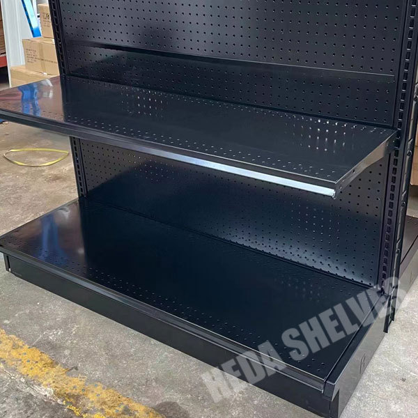 All Black Supermarket Gondola Shelving