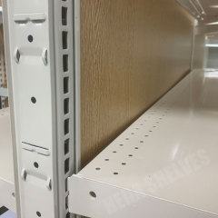 Wooden Back Panel Supermarket Gondola Shelving