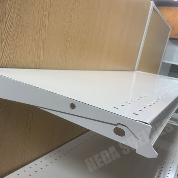 Wooden Back Panel Supermarket Gondola Shelving
