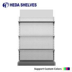 Sleek Silver Gondola Shelving for Supermarkets