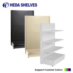 Single Sided Pegboard Gondola Shelving